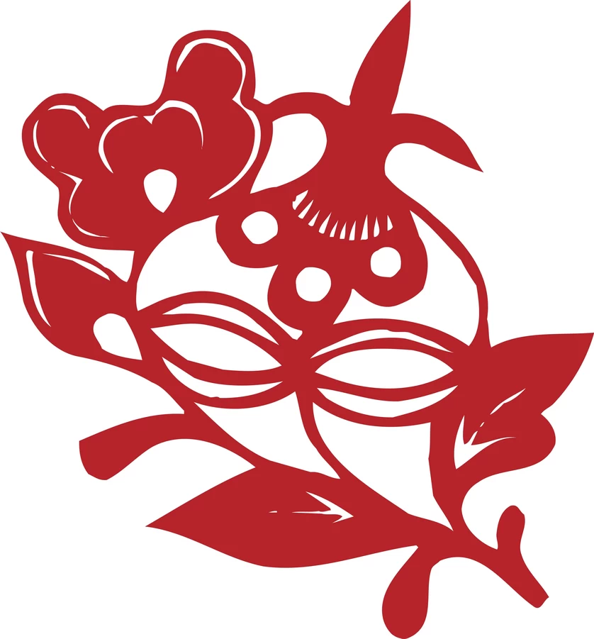 中国风传统民俗吉祥喜庆镂空剪纸窗花图案插画AI矢量PNG设计素材【296】